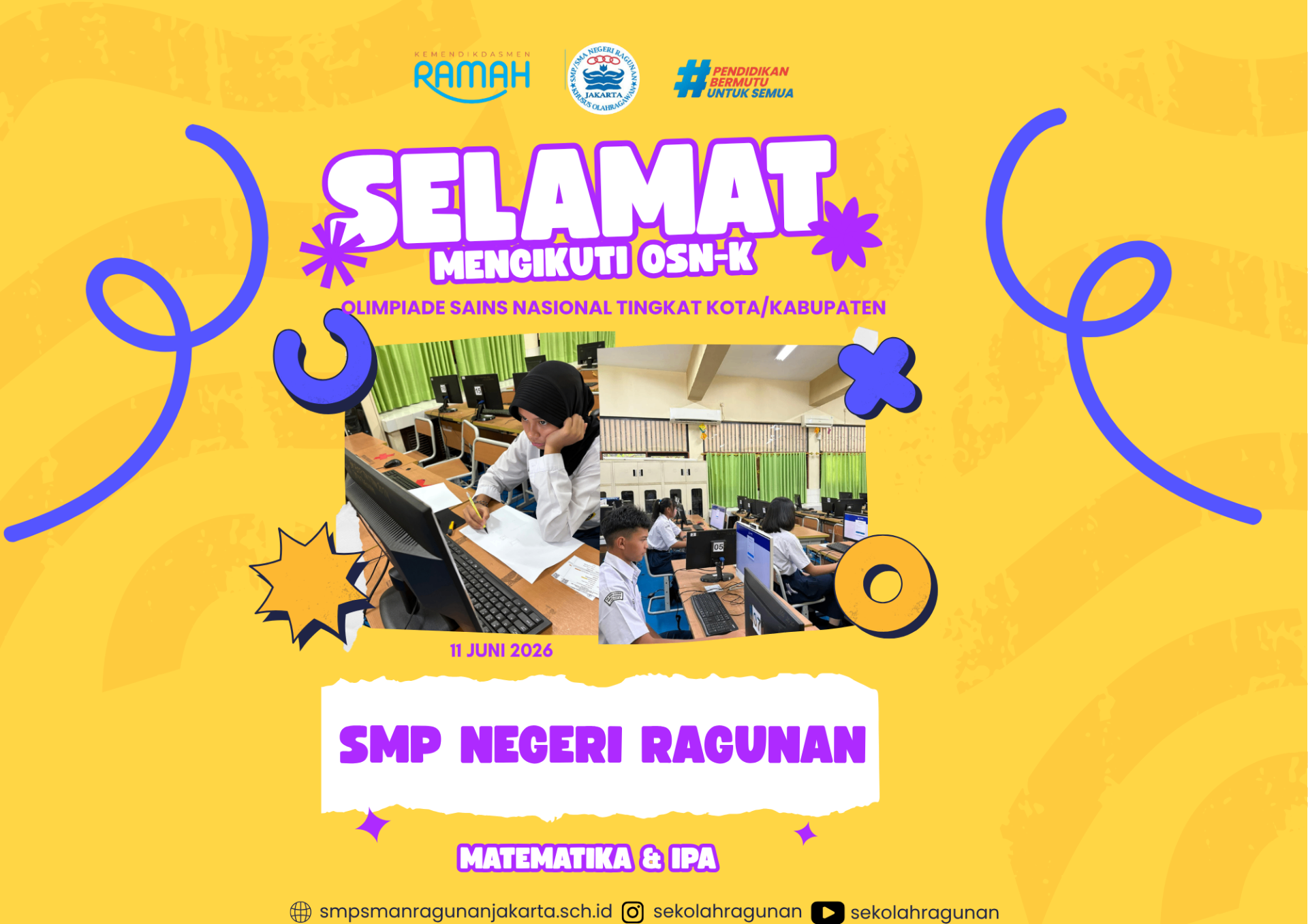 Pelaksanaan kegiatan OSN-K SMP Negeri Ragunan Jakarta